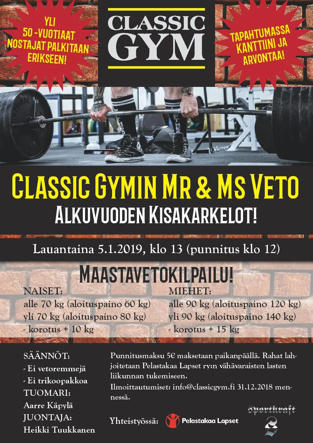 Maastanostokisa Oulun Classic Gymillä 1 maastanostokisa oulun classic gymilla